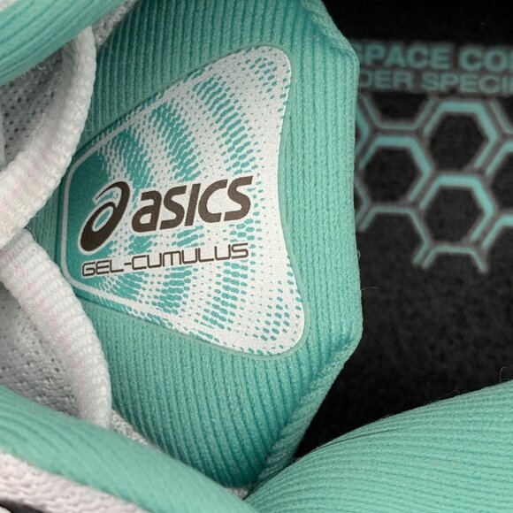 Asics Womens Gel-Cumulus Running Shoes Size 8.5 White Pink Teal Mesh Lightweight - Picture 5 of 9